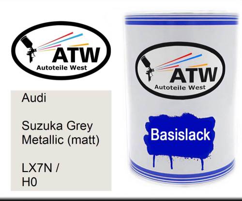 Audi, Suzuka Grey Metallic (matt), LX7N / H0: 500ml Lackdose, von ATW Autoteile West.